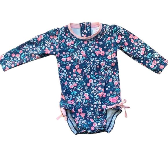 RuffleButts Floral Swimsuit - Picture 4 of 8